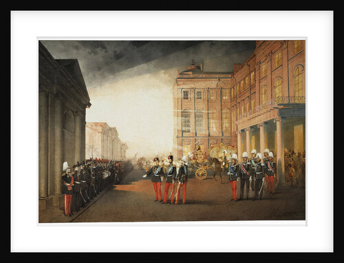 Parade in front of the Anichkov Palace on 26 February 1870, 1870 by Mihály Zichy
