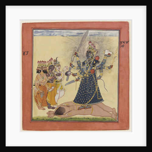 Goddess Bhadrakali Worshipped by the Gods (from a tantric Devi series), c. 1660 by Anonymous