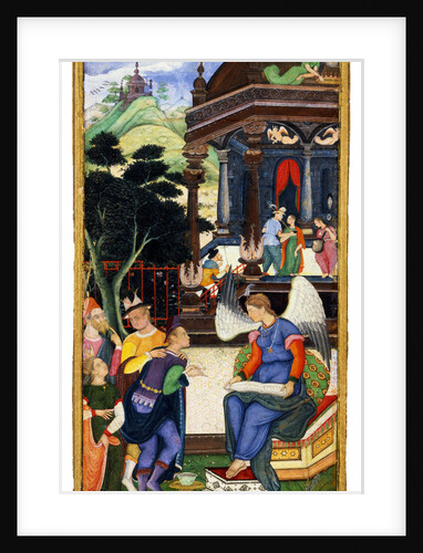 An Angel Conversing with a Group of Europeans, c. 1610 by Indian Art