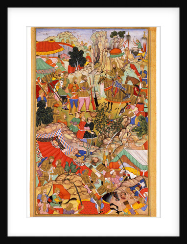 Tayang Khan Presented with the Head of the Mongol Leader Ong Khan (Miniature from Jami al-tawarikh (Universal History), c. 1596 by Miskina