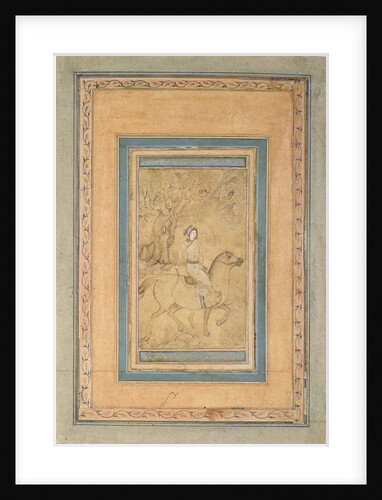 Horseman in a Landscape, Mid of 17th cen by Iranian master