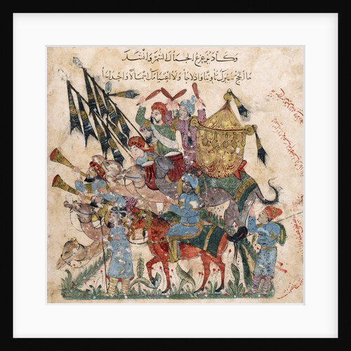 Caravan of pilgrims in Ramleh (from a manuscript of MaqÃ¢mÃ¢t of al-HarÃ®rÃ®) by Yahya ibn Mahmud Al-Wasit