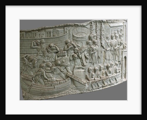 The Roman galleys. Relief detail of Trajans Column, 1st-2nd century by Classical Antiquities
