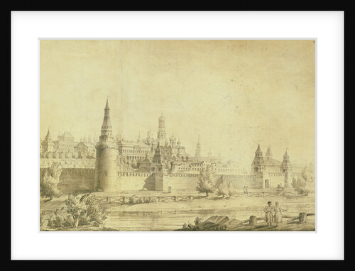 Panoramic view of Moscow Kremlin by the End of the 18th century, End 1790s by Giacomo Antonio Domenico Quarenghi