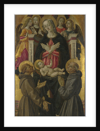 The Virgin and Child with Saints, Angels and a Donor (from Altarpiece: The Virgin and Child with Saints), ca 1475 by Bartolomeo Caporali
