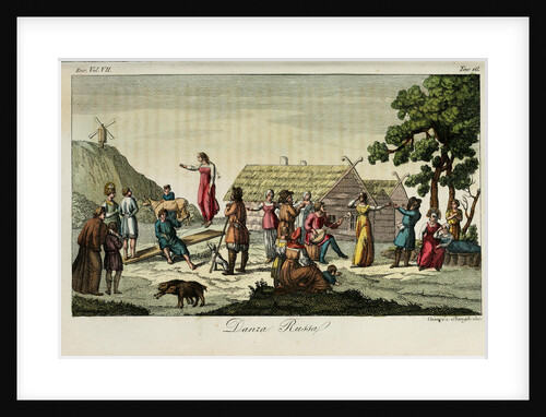 Russian dance. Illustration from Il costume antico e moderno o storia del governo? by Giulio Ferrario, 1831 by Luigi Giarrè
