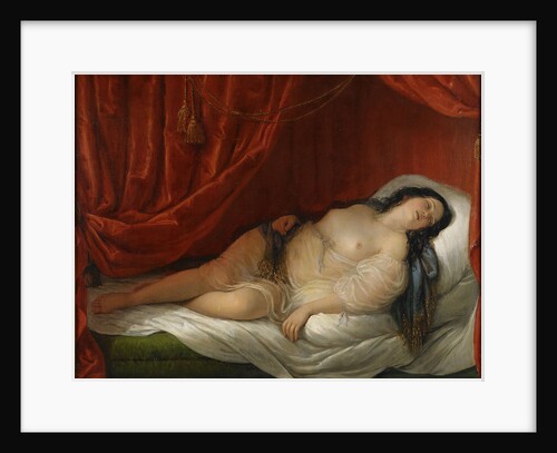 An odalisque in red interior, Early 19th cen by Natale Schiavoni