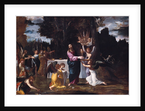 Christ in the Wilderness, Served by Angels, ca 1608 by Lodovico Carracci