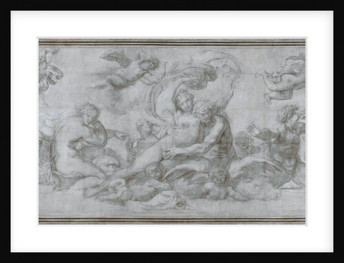 A Woman borne off by a Sea God (Cartoon for a fresco in the Gallery of the Palazzo Farnese, Rome), c. 1599 by Agostino Carracci