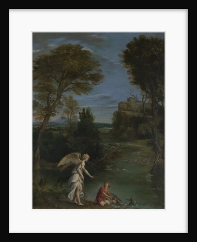 Landscape with Tobias laying hold of the Fish, c. 1612 by Domenichino