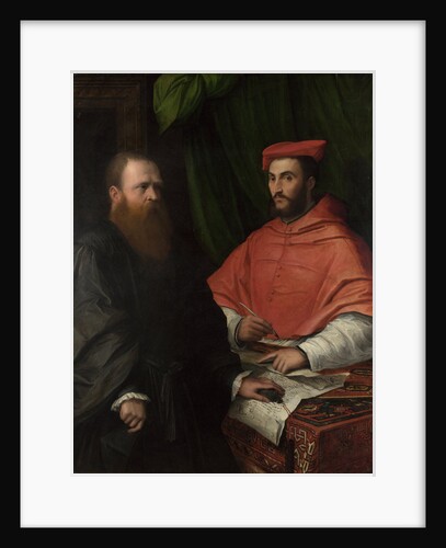 Cardinal Ippolito de Medici and Monsignor Mario Bracci, after 1532 by Girolamo da Carpi