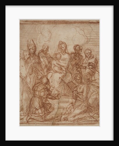 Enthroned Madonna with Child and eight saints (Composition study), 1528 by Andrea del Sarto