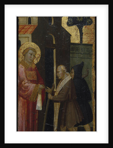 Saint Lawrence Distributing Alms to the Poor. Scenes from the Life of Saint Lawrence, predella, ca 1412 by Lorenzo di Niccolò