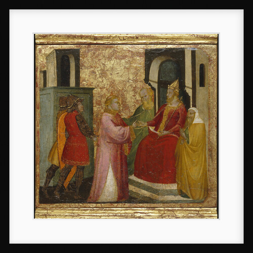 Saint Lawrence Arraigned Before the Emperor Valerian. Scenes from the Life of Saint Lawrence, predella, ca 1412 by Lorenzo di Niccolò