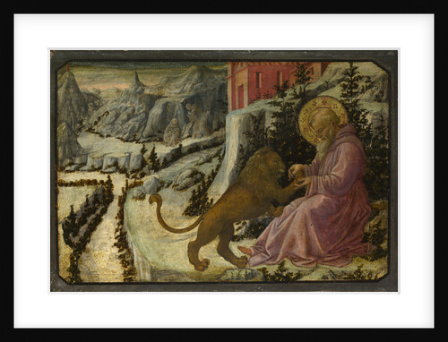 Saint Jerome and the Lion (Predella Panel of the Pistoia Santa Trinità Altarpiece), 1455-1460 by Fra Filippo Lippi