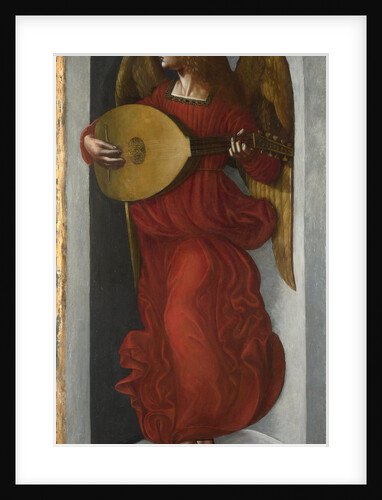 An Angel in Red with a Lute, c. 1490-1499 by Giovanni Ambrogio De Predis