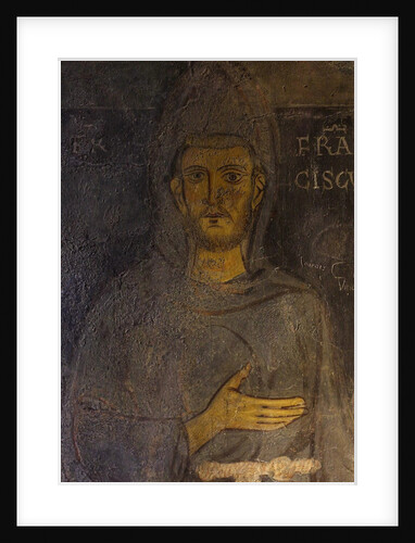 Saint Francis of Assisi (Detail of his oldest portrait), 13th century by Anonymous