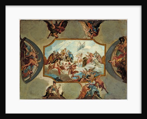 Reverence to Johann Wilhelm, Elector Palatine. Design for a Ceiling Painting for Bensberg Castle, 1709 by Antonio Bellucci