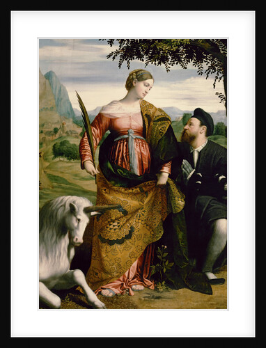 Saint Justina, Venerated by a Patron, ca 1530 by Moretto da Brescia