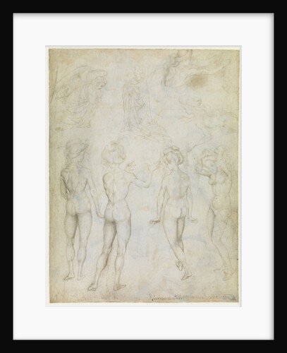 Four Studies of a Female Nude, an Annunciation and Two Studies of a Woman Swimming, c.1425 by Antonio Pisanello
