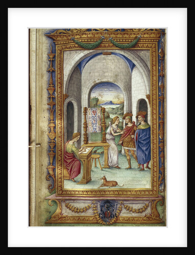 Penelope writing, Telemachus and Laertes (Illustration for The Heroides by Ovid), 1485-1499 by Cristoforo Majorana