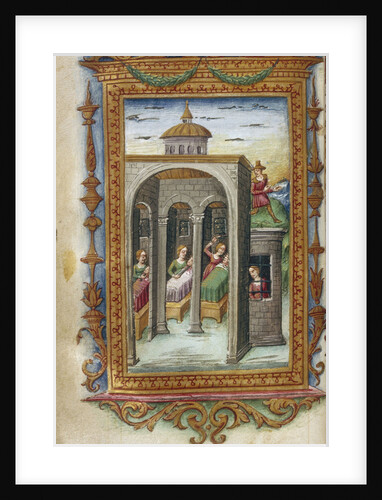 Daughters of Danaus murdering their husbands. Hypermnestra in prison (Illustration for The Heroides by Ovid), 1485-1499 by Cristoforo Majorana