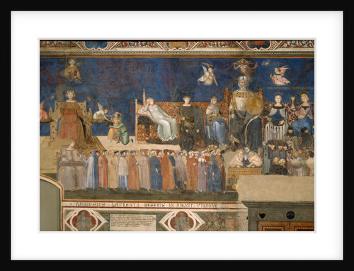 Allegory of Good Government (Cycle of frescoes The Allegory of the Good and Bad Government), 1338-1339 by Ambrogio Lorenzetti