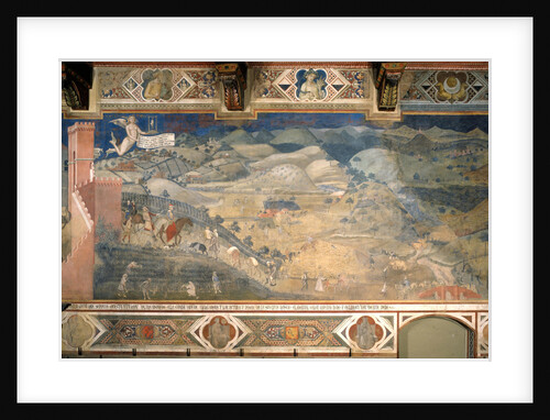 Effects of Good Government in the countryside (Cycle of frescoes The Allegory of the Good and Bad Government), 1338-1339 by Ambrogio Lorenzetti