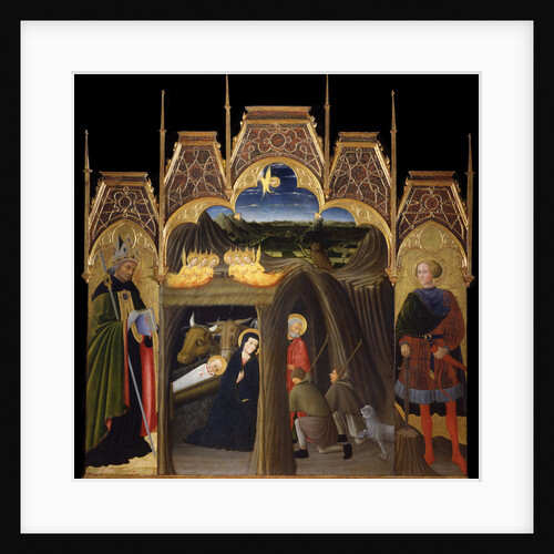 The Adoration of the Shepherds between Saints Augustine and Galgano, 1440-1449 by Pietro di Giovanni d'Ambrogio