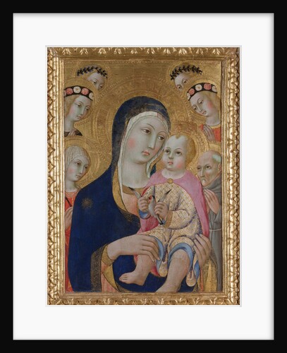 Madonna with Child, Saints Apollonia and Bernardino and four angels, ca 1460 by Sano di Pietro