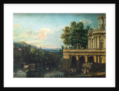 Architectural Capriccio with a Palace, c. 1766 by Bernardo Bellotto