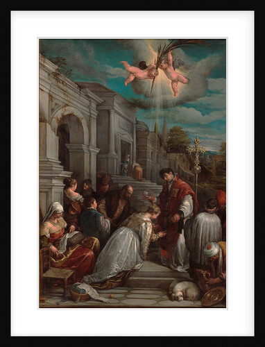 Saint Valentine baptizing Saint Lucilla, 1575 by Jacopo il vecchio Bassano