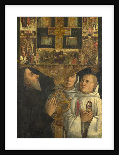Cardinal Bessarion and Two Members of the Scuola della Carità in prayer with the Bessarion Reliquary, c. 1473 by Gentile Bellini