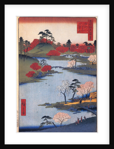 Open Garden at the Hachiman Shrine in Fukagawa. by Utagawa Hiroshige