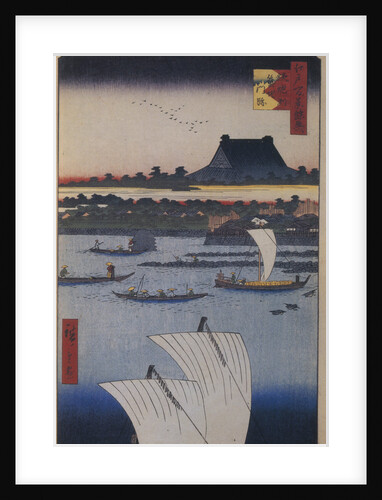 Teppozu and Tsukiji Monzeki Temple by Utagawa Hiroshige