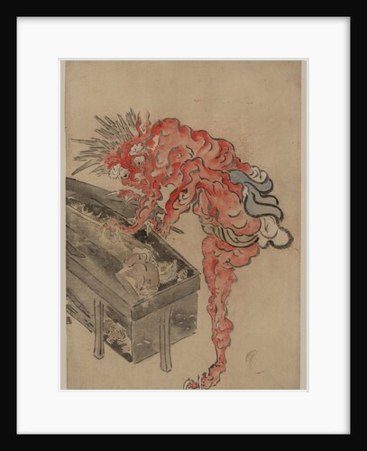 Demon, possibly Ibaraki, opening a box, Early 19th cen by Anonymous