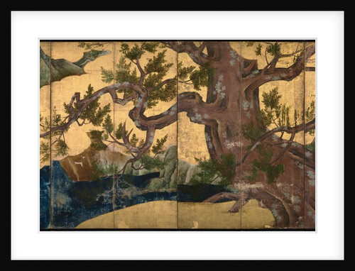 Cypress Tree (Eight folded screen), 1590 by Kano Eitoku