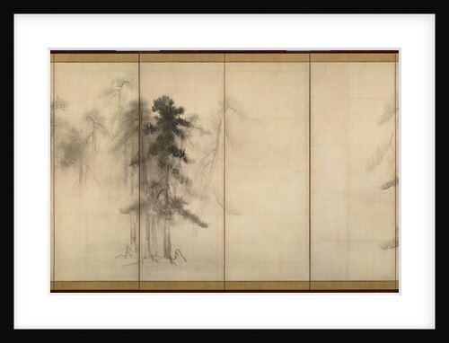 Pine Trees (Right of a pair of six-section folding screens) by Tohaku Hasegawa