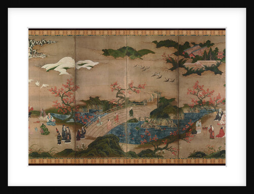 Maple viewers. A six-section folding screens, 16th century by Kano Hideyori