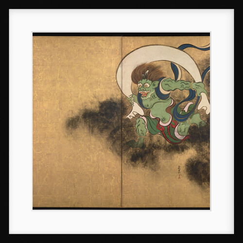 The Wind God. Right part of two-fold screens Wind God and Thunder God, Early 18th cen by Ogata Korin