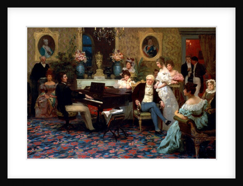 Chopin Playing the Piano in Prince Radziwills Salon, 1887 by Henryk Siemiradzki