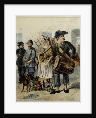 A servant take the dogs out, 1843 by Rudolf Kasimirovich Zhukovsky