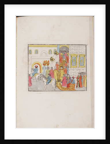 The wedding ceremony of Tsar Mikhail Feodorovich and Yevdokiya Lukyanovna, 1810 by Anonymous master