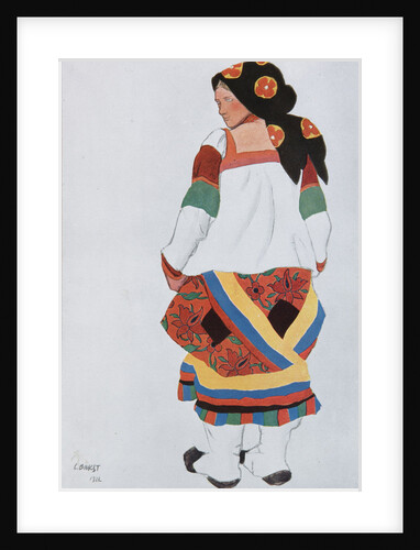 Peasant woman. Costume design for the Vaudeville Old Moscow at the Théâtre Femina in Paris, 1922 by Léon Bakst