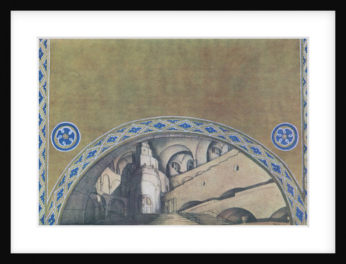 Stage design for the play The Martyrdom of St. Sebastian by Gabriele DAnnuzio, 1922 by Léon Bakst