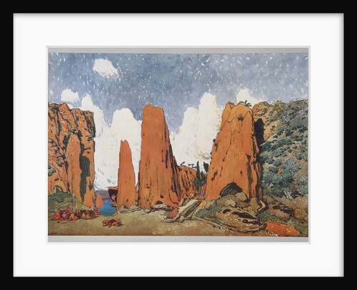 Stage design for the ballet Daphnis et Chloé by M. Ravel, 1912 by Léon Bakst