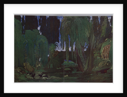 Stage design for the ballet Narcisse by N. Tcherepnin, 1911 by Léon Bakst