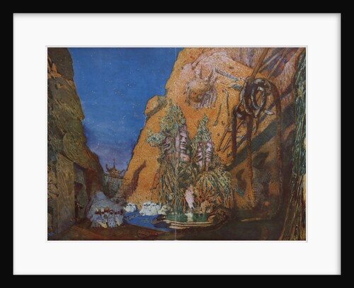 Stage design for the Ballet Blue God by R. Hahn, 1912 by Léon Bakst