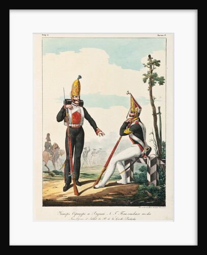 Under Officer and Soldier of the Pavlovsky Guard Regiment, 1830-1840s by Lev Alexandrovich Belousov