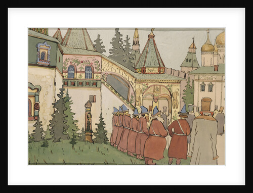 Illustration for the Fairy tale The Feather of Finist the Falcon, Early 1900s by Ivan Yakovlevich Bilibin